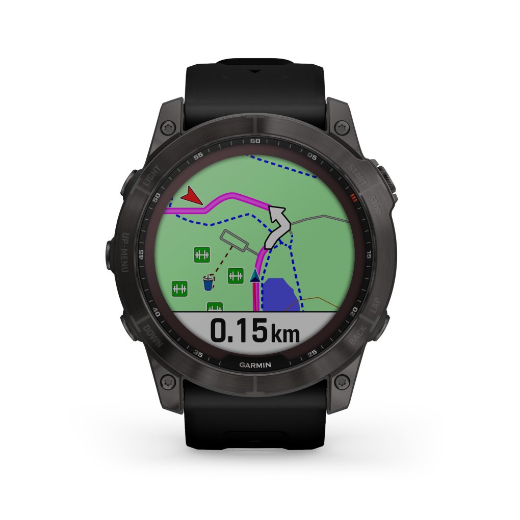 Garmin fenix 7X Sapphire Solar GPS Smartwatch - carbon grey/black - DLC Titanium