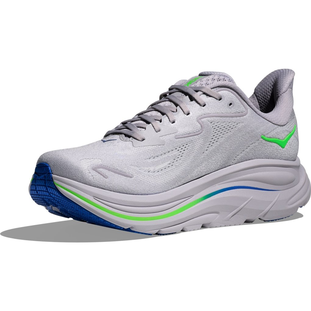 Hoka Clifton 10 Running Shoes Men - ash grey / neon green