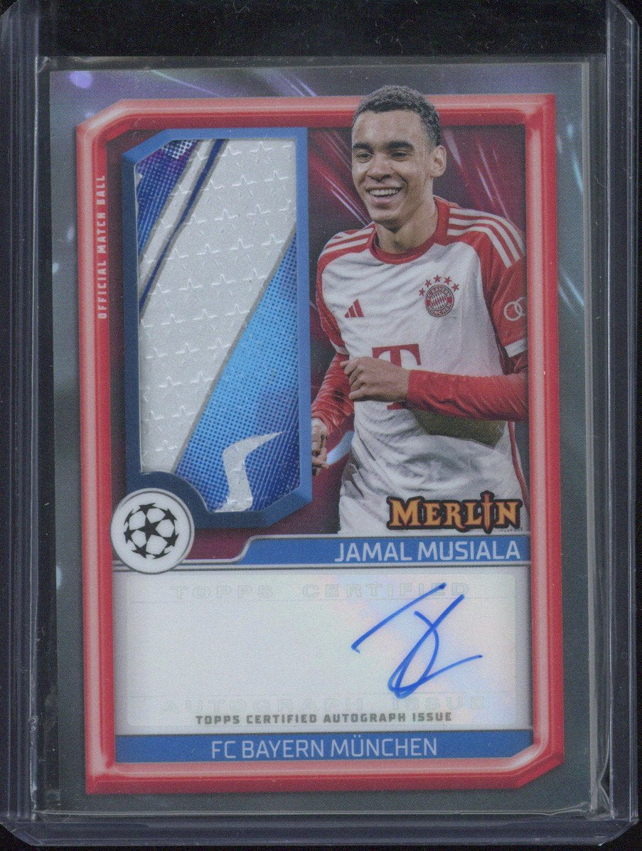 2023-24 Topps Merlin Chrome UCC Jamal Musiala Match Ball Patch AUTO