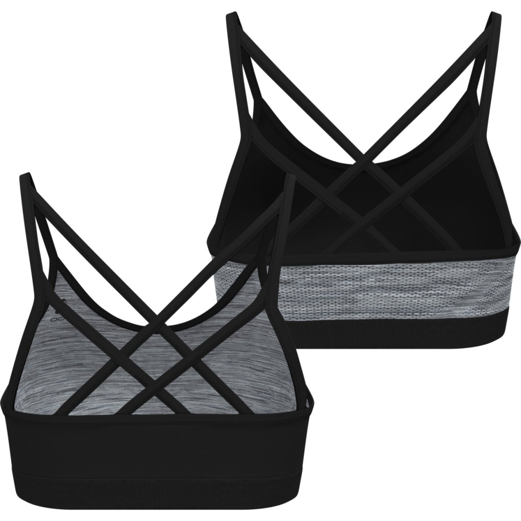 Odlo Seamless Soft-Support Reversible Sports Bra Women - black - grey melange