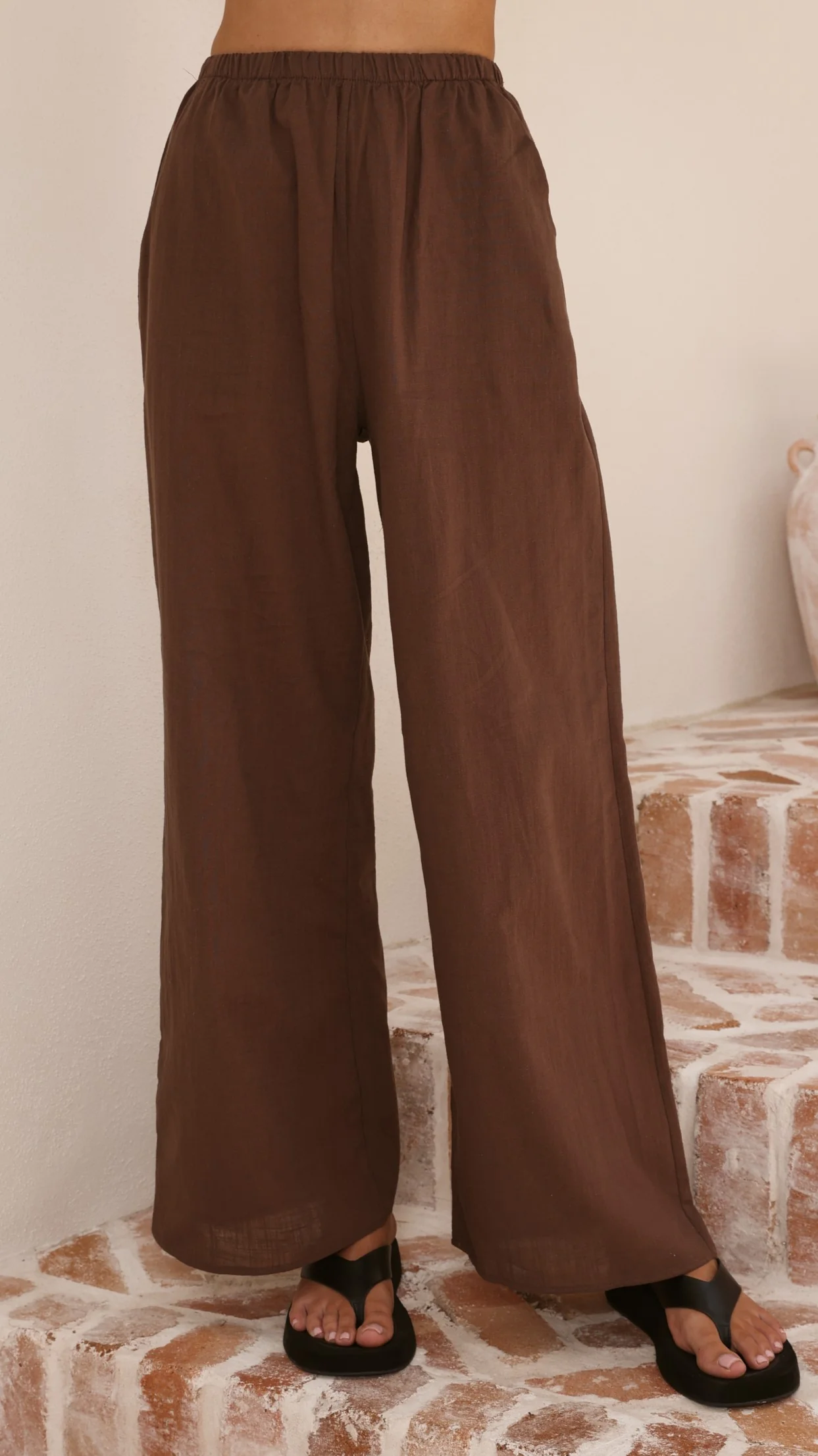 Yuki Strapless Top and Pants Set - Chocolate