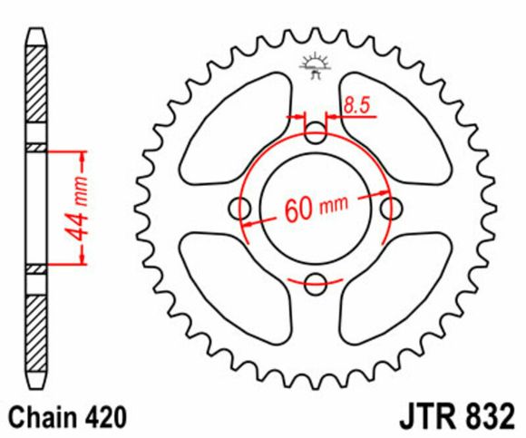Couronne JT. acier standard - 420 32 dentsRef : JTC01870A / 1075144010