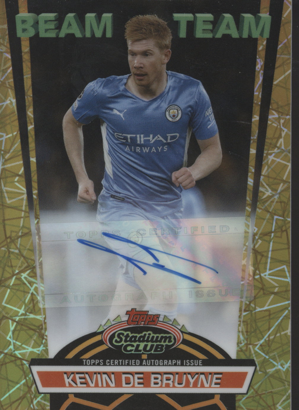 2022 Stadium Club Kevin De Bruyne Beam Team Gold Auto #31/50 #BTA-KD