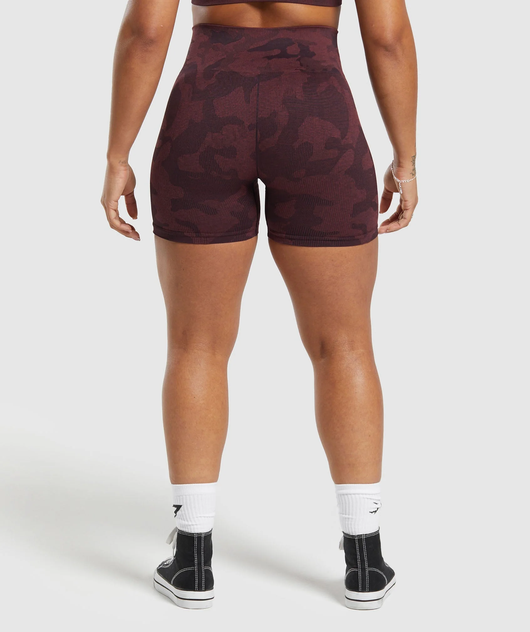 Adapt Camo Seamless Shorts Plum Brown/Burgundy Brown