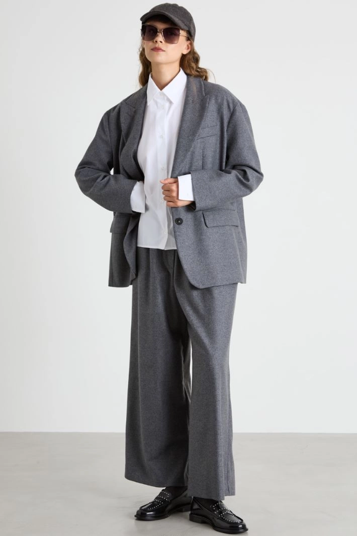 Boxy poplin shirt - WHITE