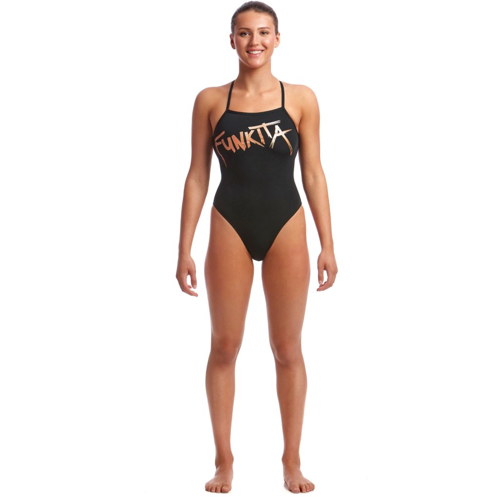 Funkita Strapped In Eco One Piece Swimsuit Women - Bronzed
