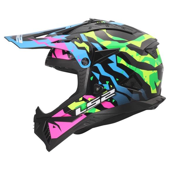 LS2 MX708 FAST II GROTESK 2026 cross helmet - Blue / PinkRef : LS1301