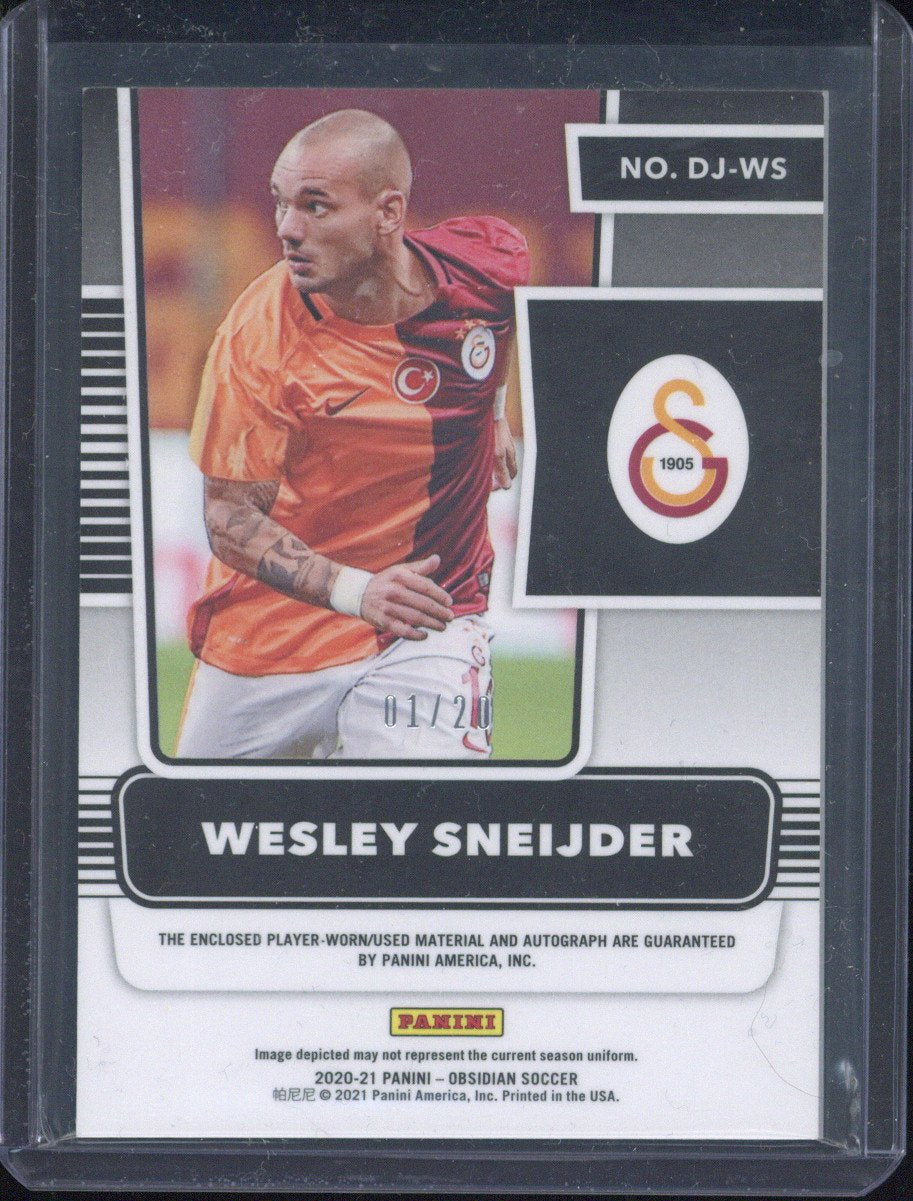 2020 Obsidian Wesley Sneijder Dual Jersey Ink Auto 1/20
