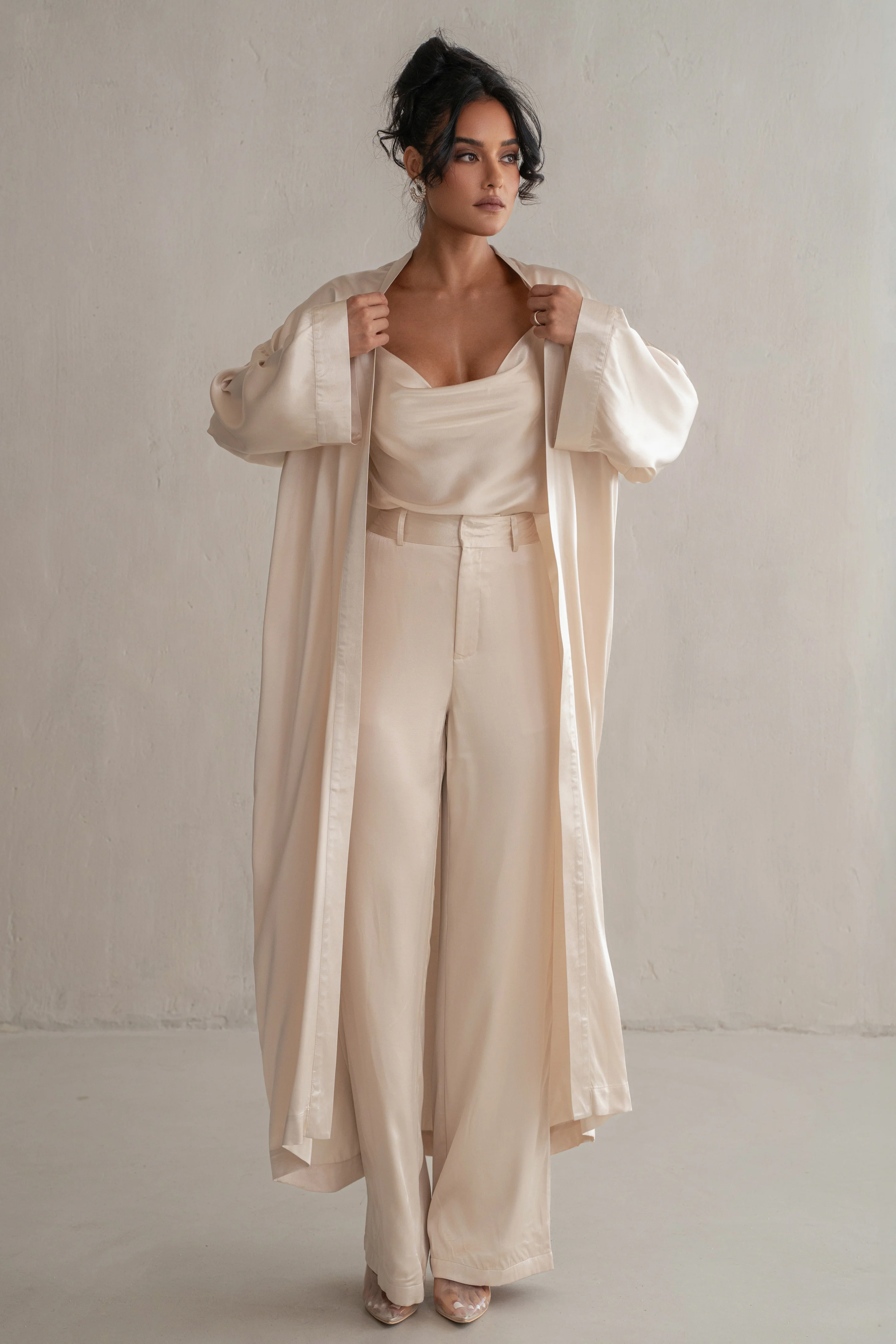 Champagne Ever After Satin Trousers