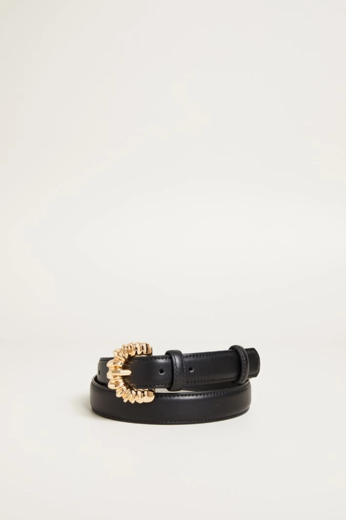 Belt with torchon buckle - BLACK