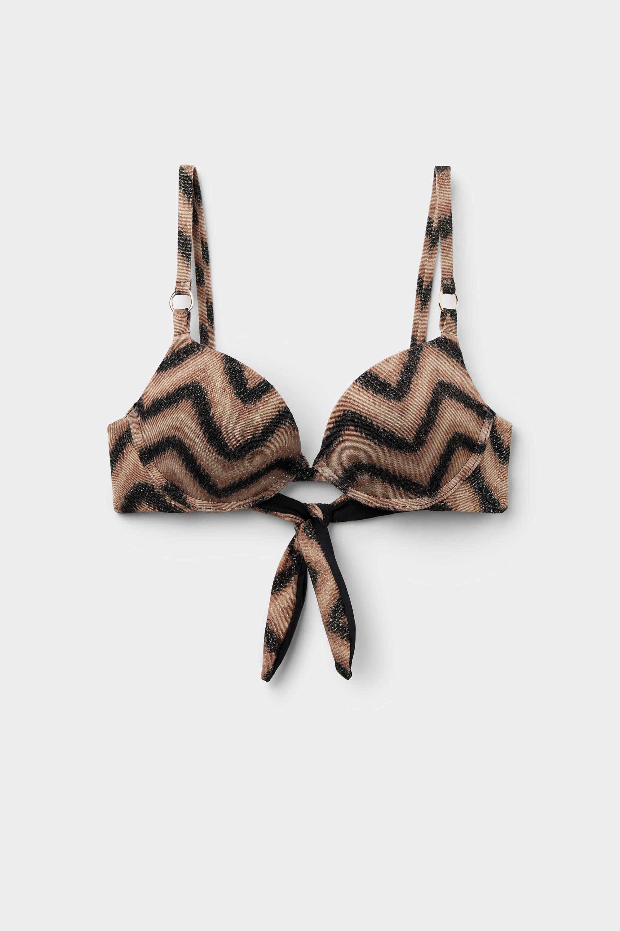 Chevron Shine Push-Up Padded Bikini Top