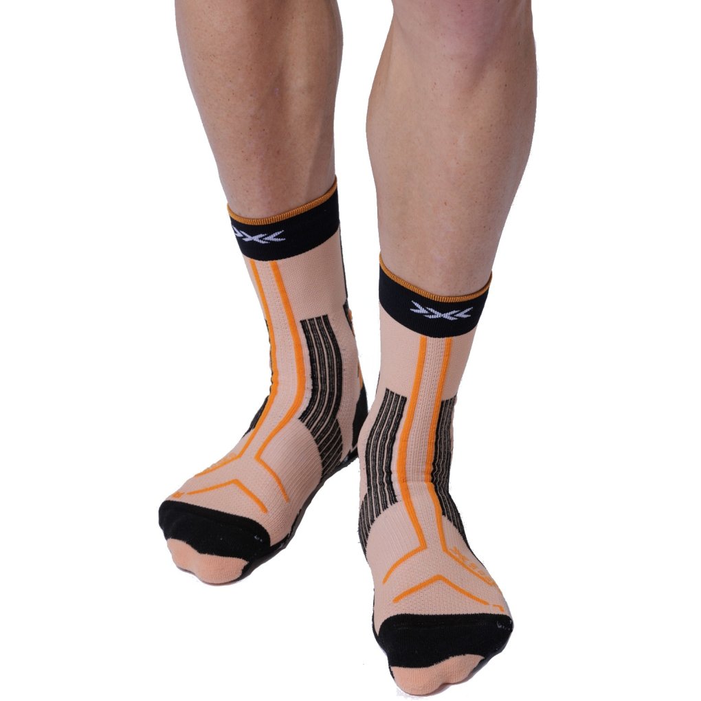 X-Socks Trailrun Terraskin Expert Crew Socks - fresh peach/x black/blazing orange