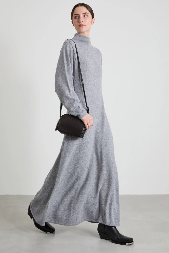 Knit long dress - GREY