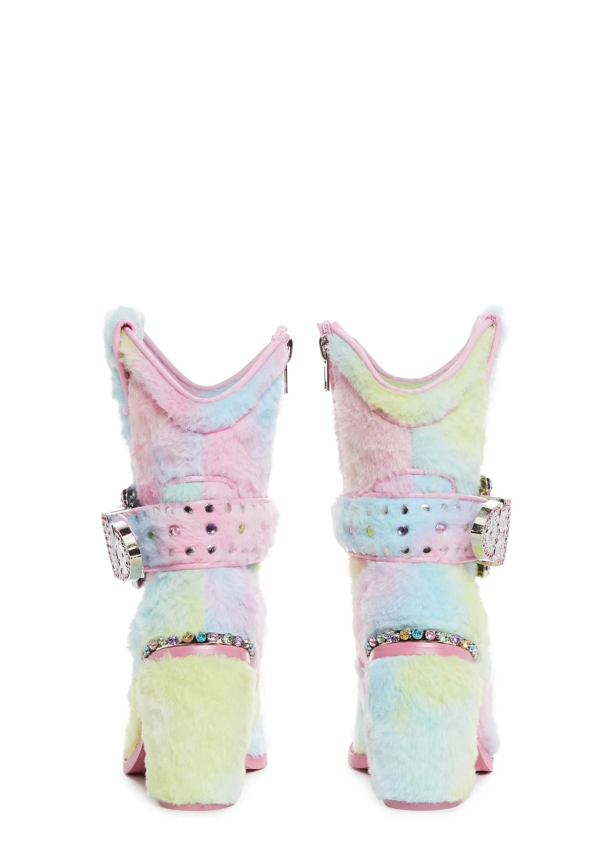 Sharp Sheriff Shine Cowboy Boots - Faux Fur