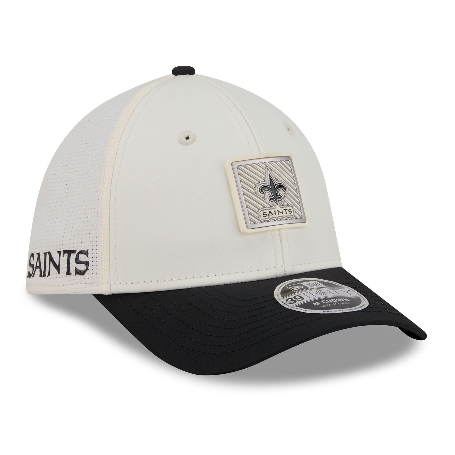 New Orleans Saints 2026 NFL Training Camp 39THIRTY Flex Cap Cream/Black