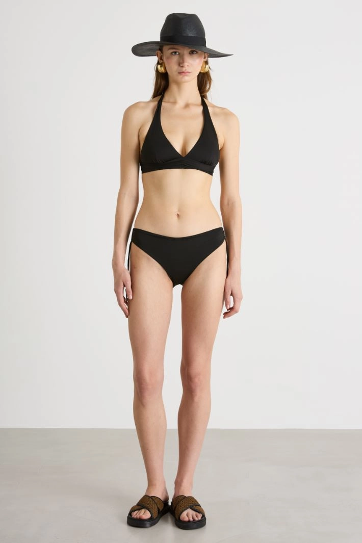 Ultra-fine jersey bikini top - BLACK