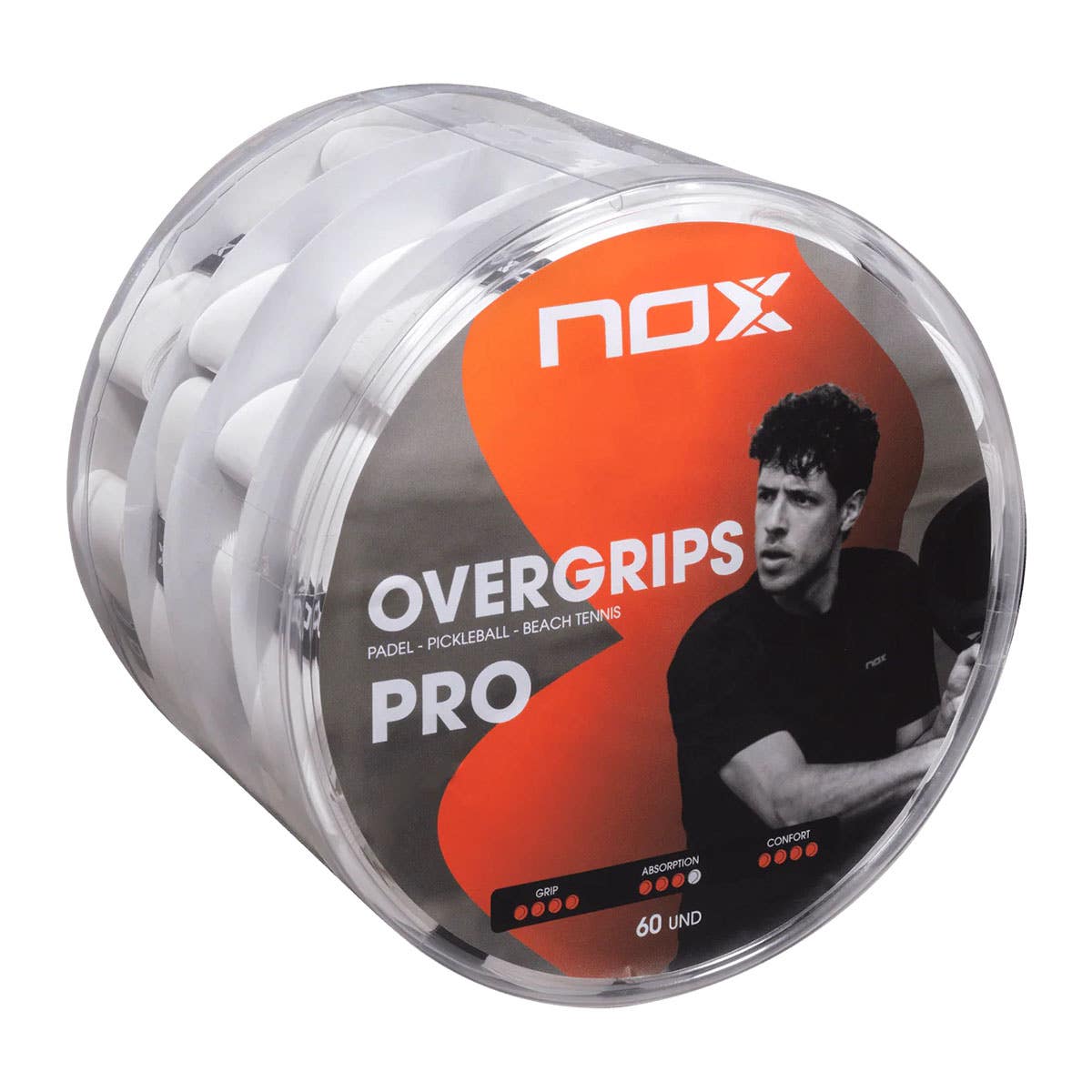 JAR 60 PCS. OVERGRIPS NOX PRO PLAIN WHITE