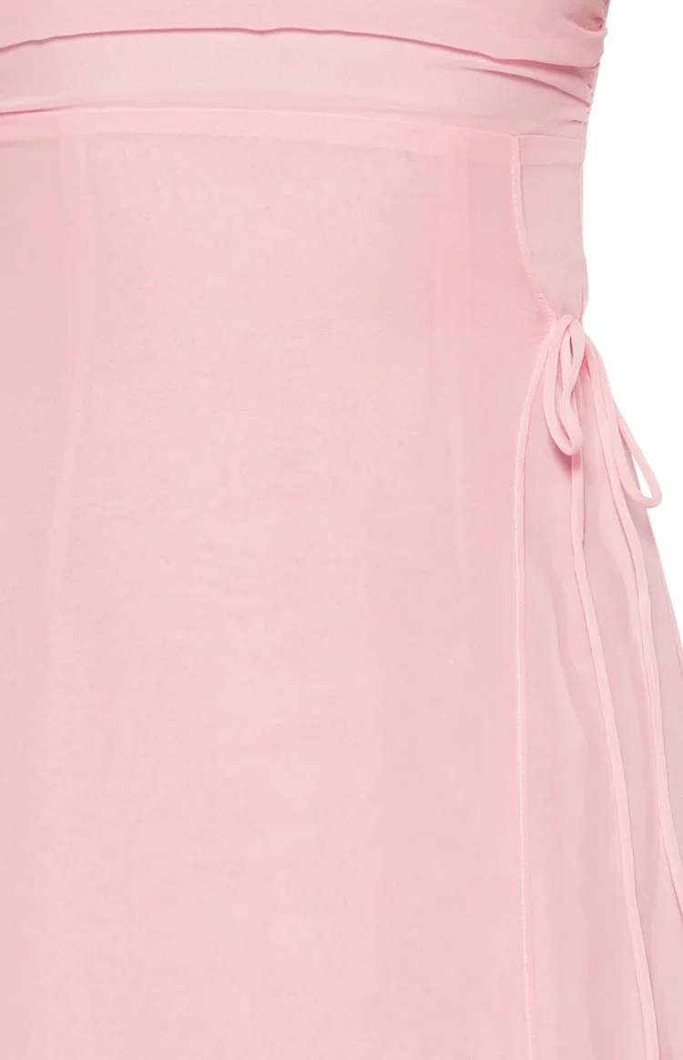 Flossie Pink Sleeveless Prom Dress