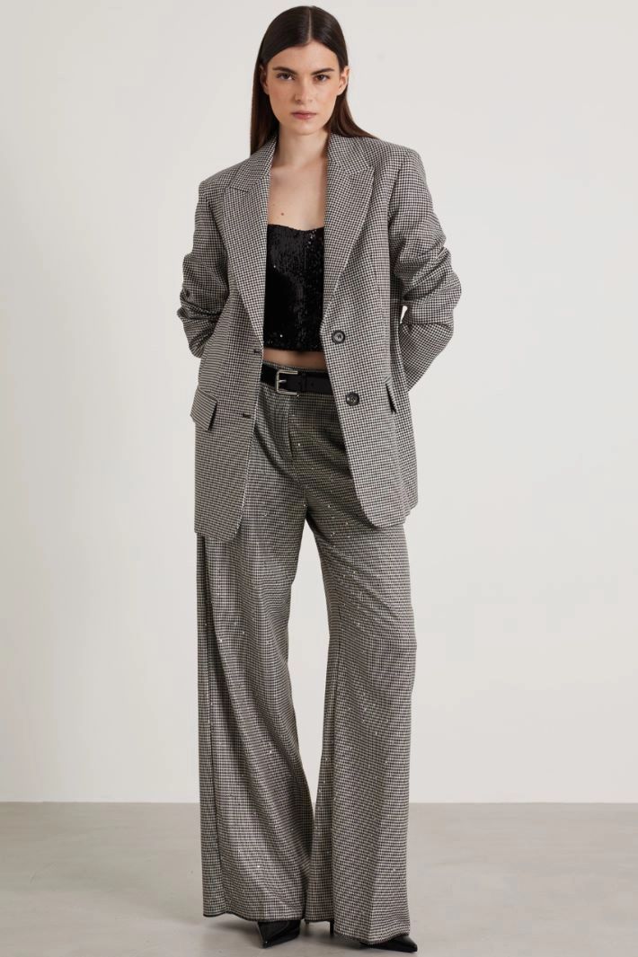 Straight-fit blazer - BLACK WHITE