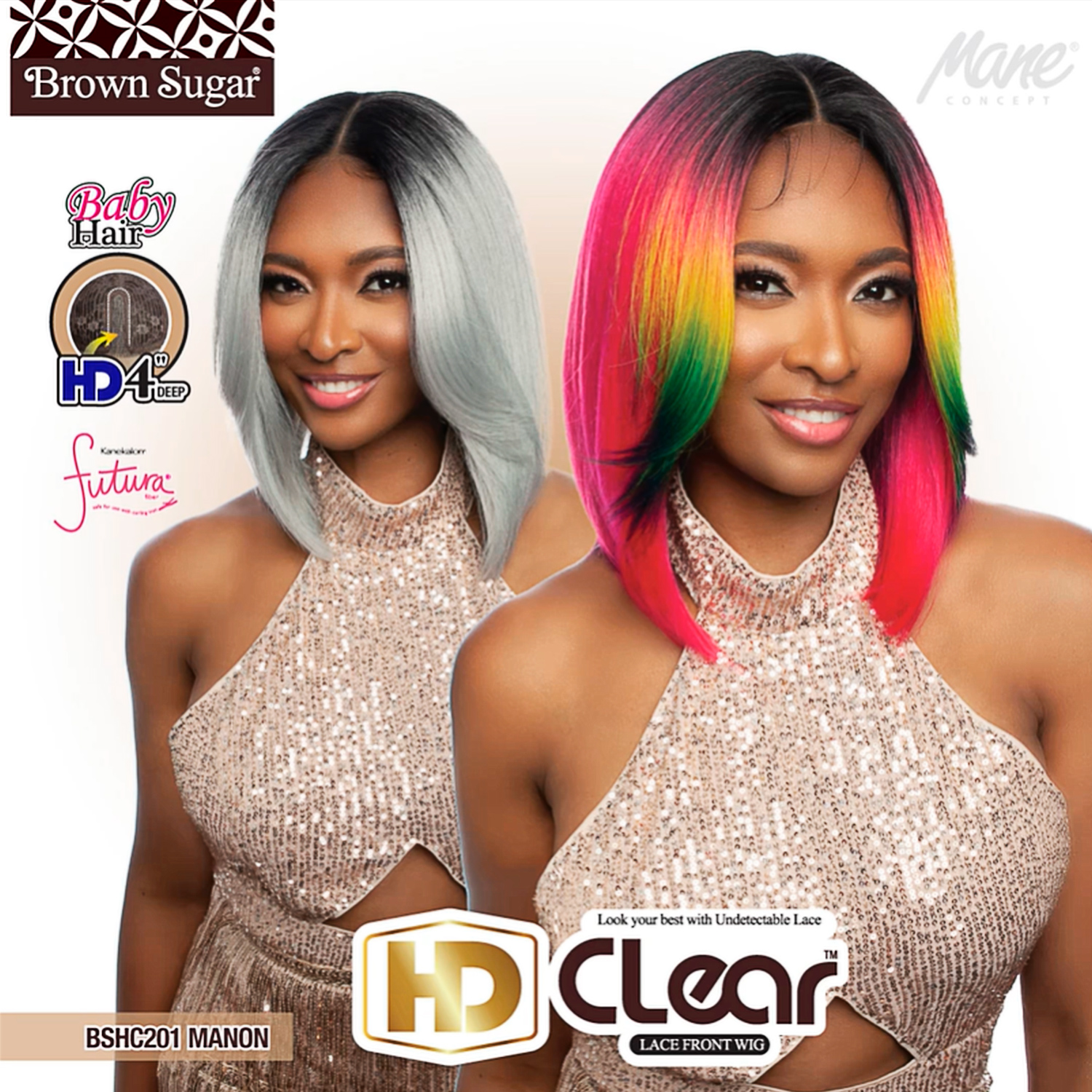 Mane Concept Human Hair Blend HD Lace Front Wig Brown Sugar 4