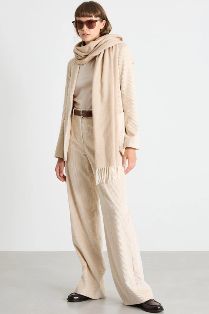 Velvet blazer - BEIGE