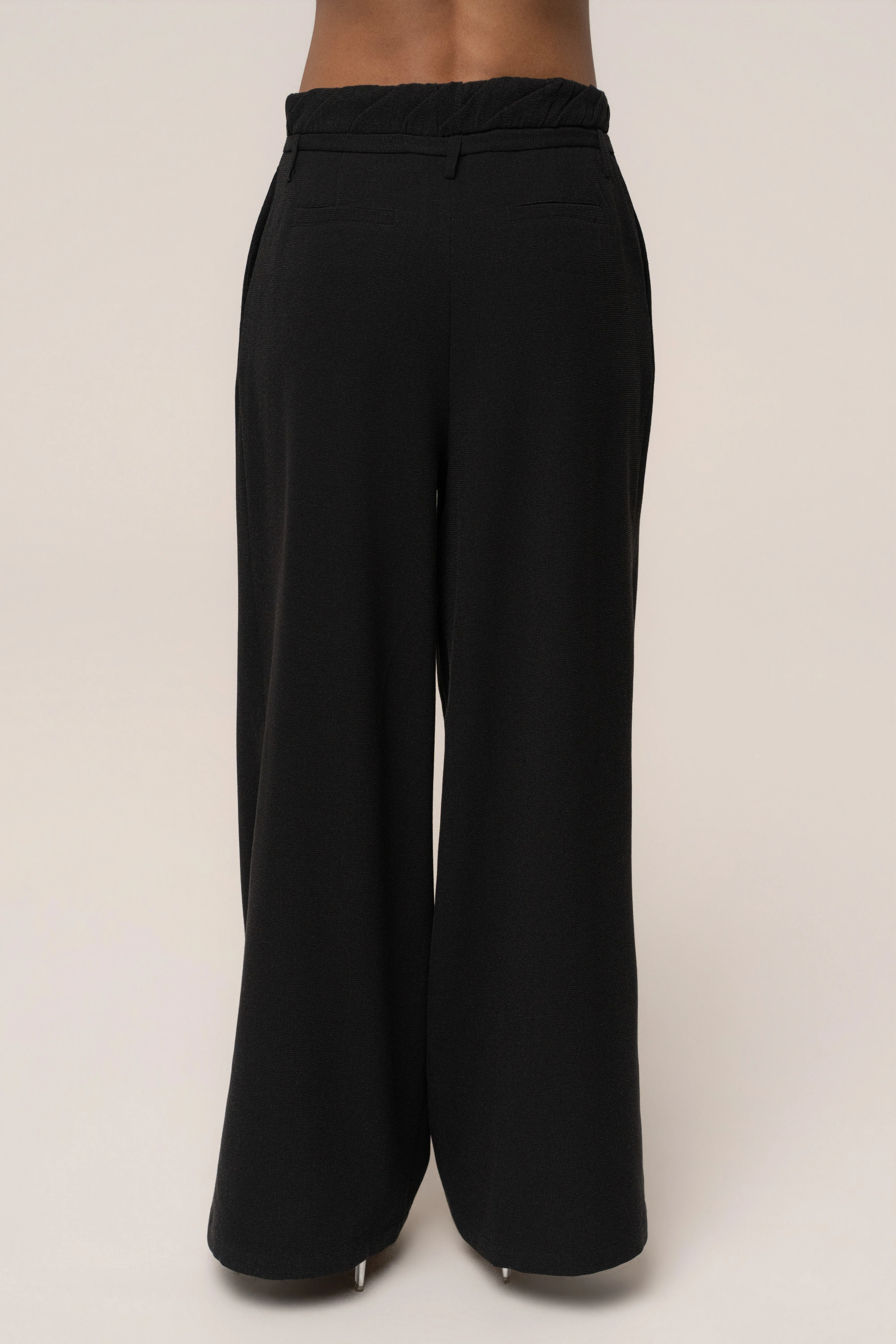 Black Refined Ease Wide Leg Pants