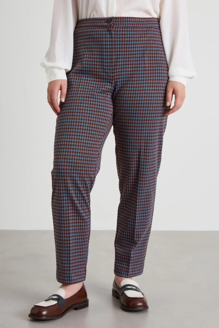 Jacquard jersey trousers - BRICK LIGHT BLUE