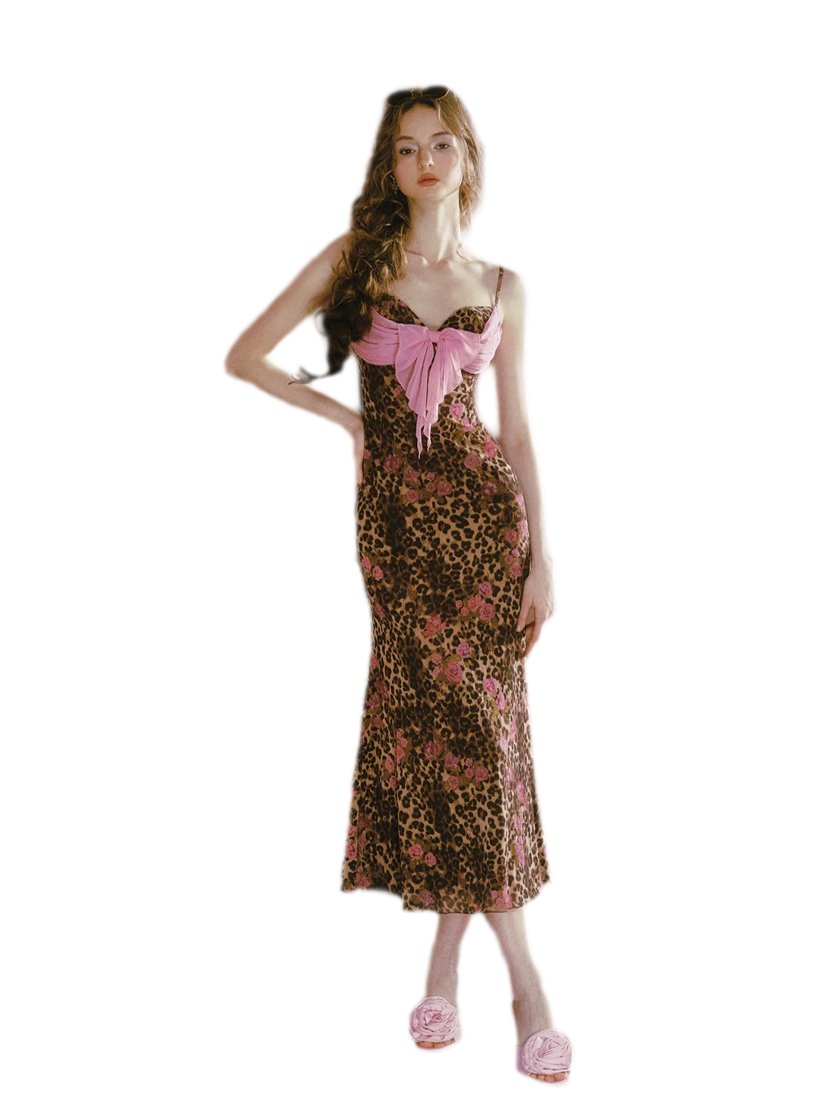 Leopard Print Fishtail Cami Dress