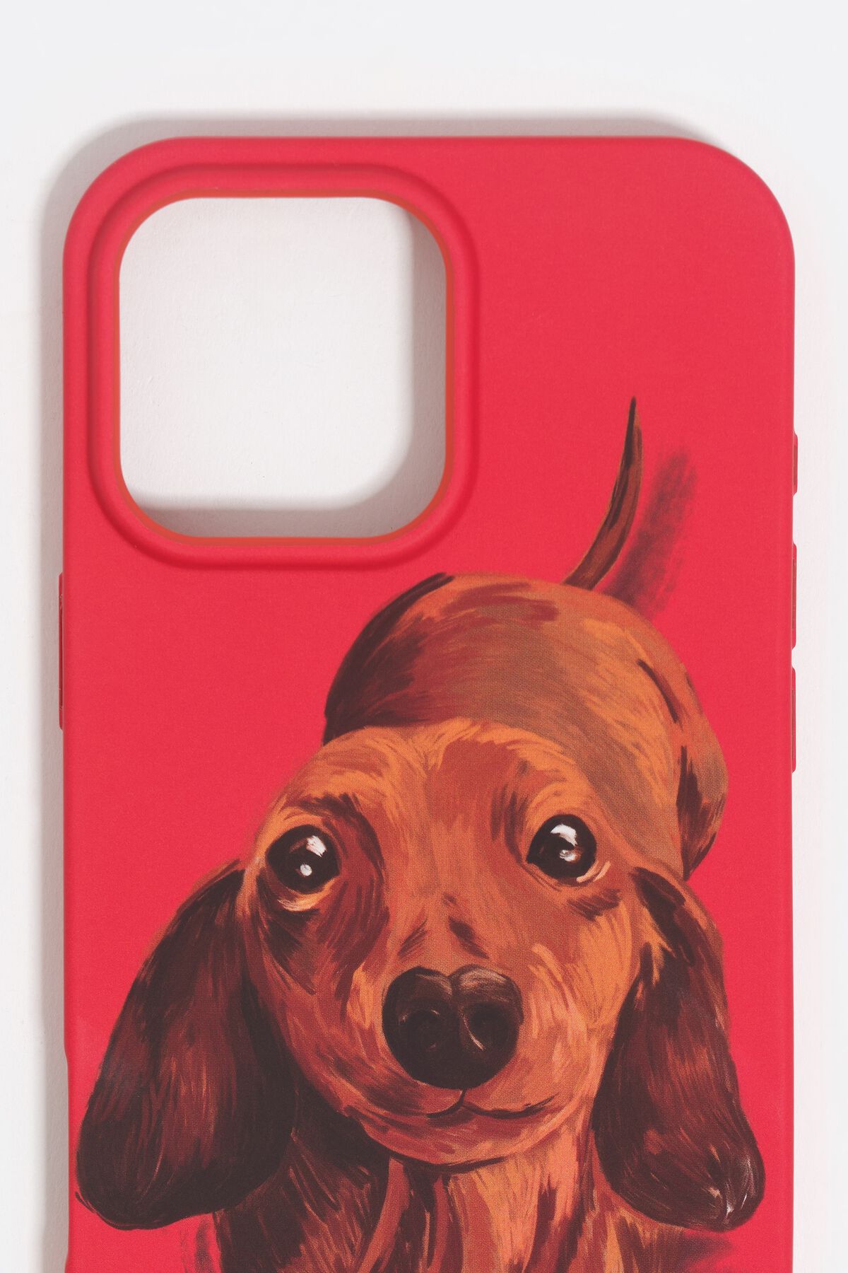 Red dachshund iPhone 16 Pro Max rigid case