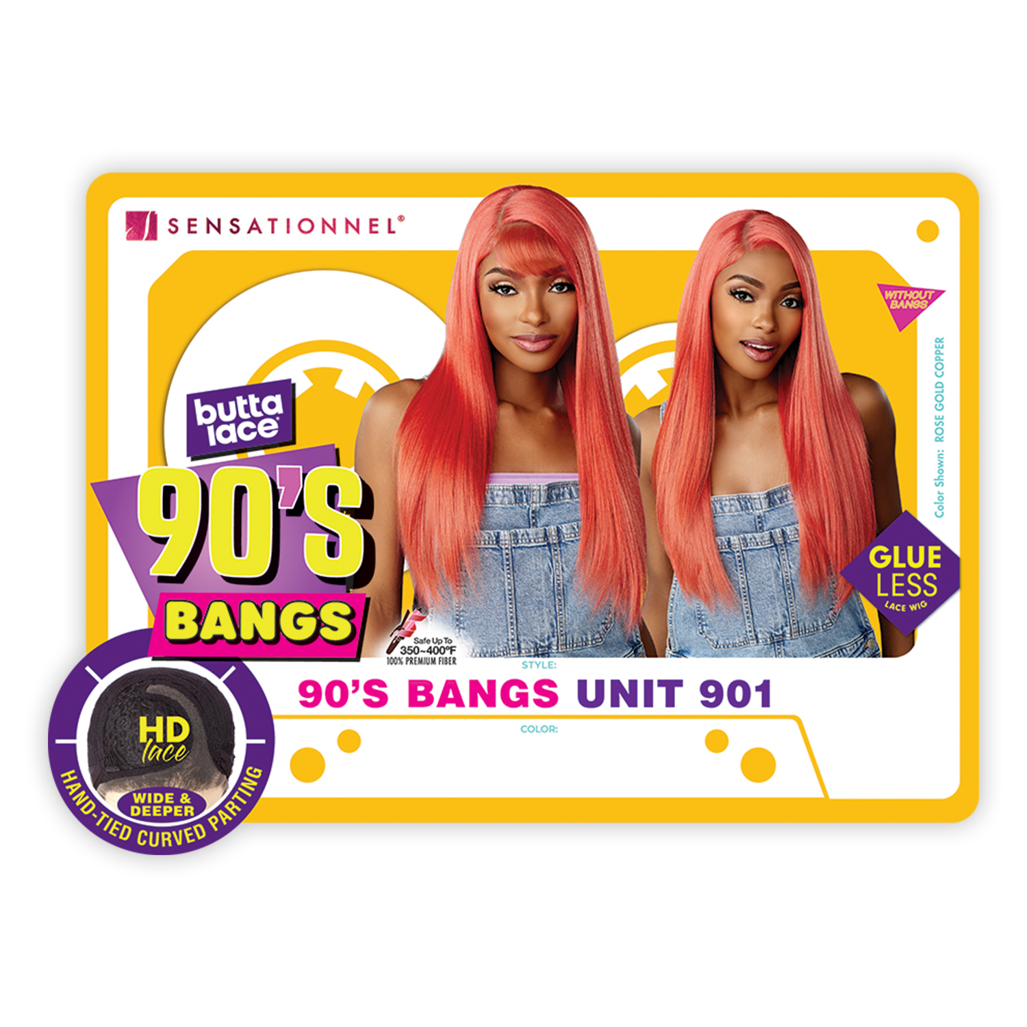 Sensationnel HD Lace Front Wig Butta Lace Glueless 90'S Bangs Unit 901