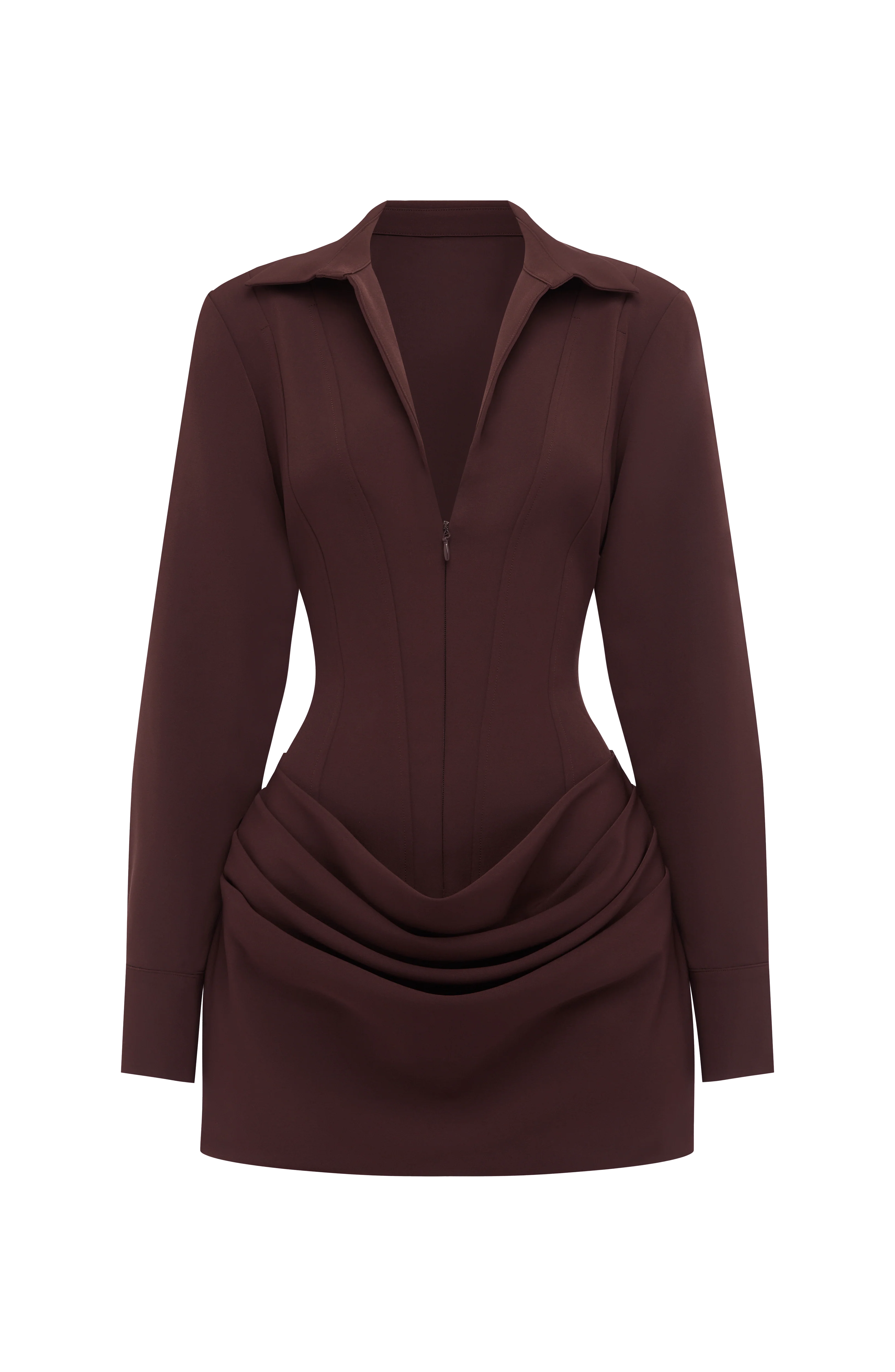 Brietta Mini Dress - Plum Brown
