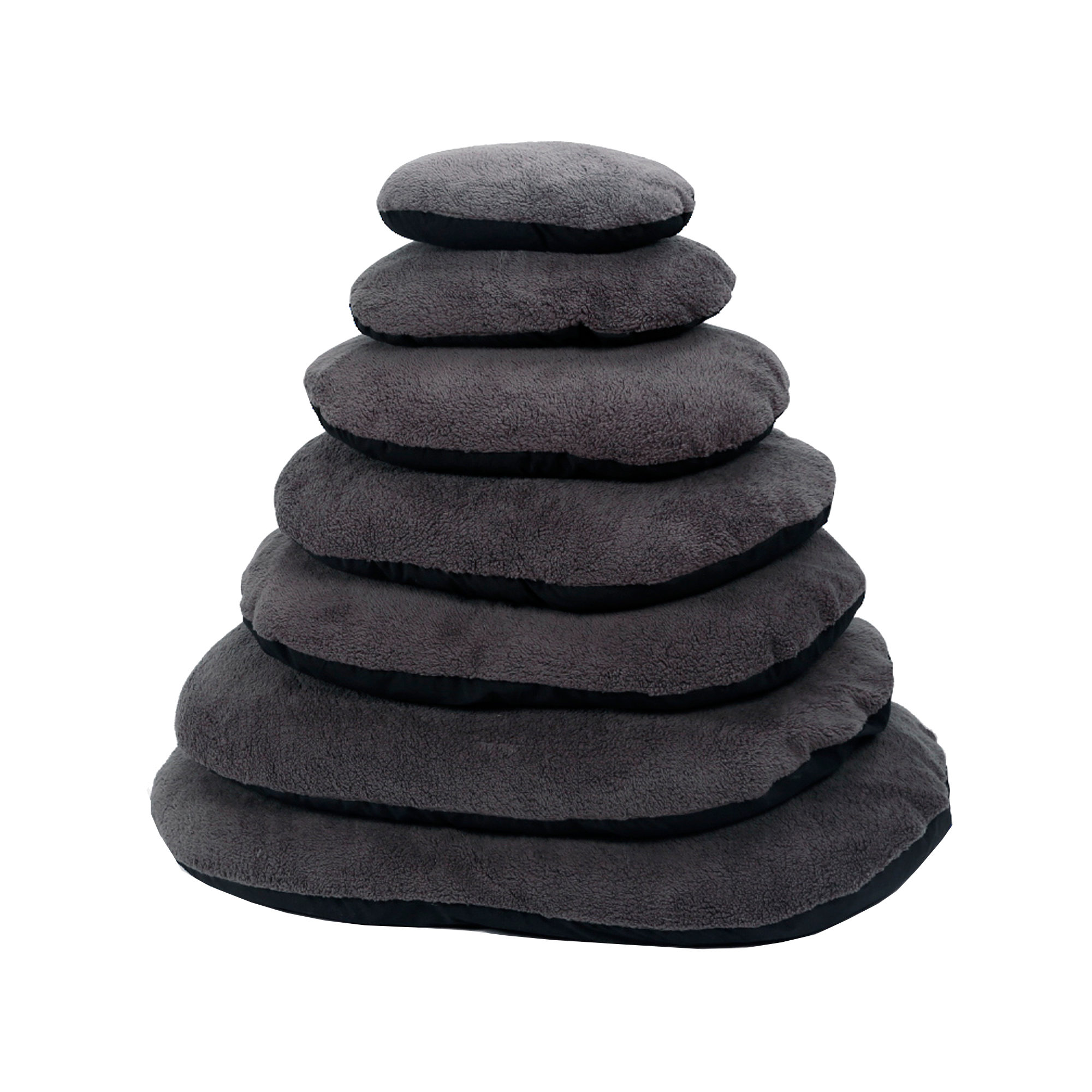 51 Degrees North Sheep Oval Dog Cushion - Grey & Black - 50 x 34 cmr