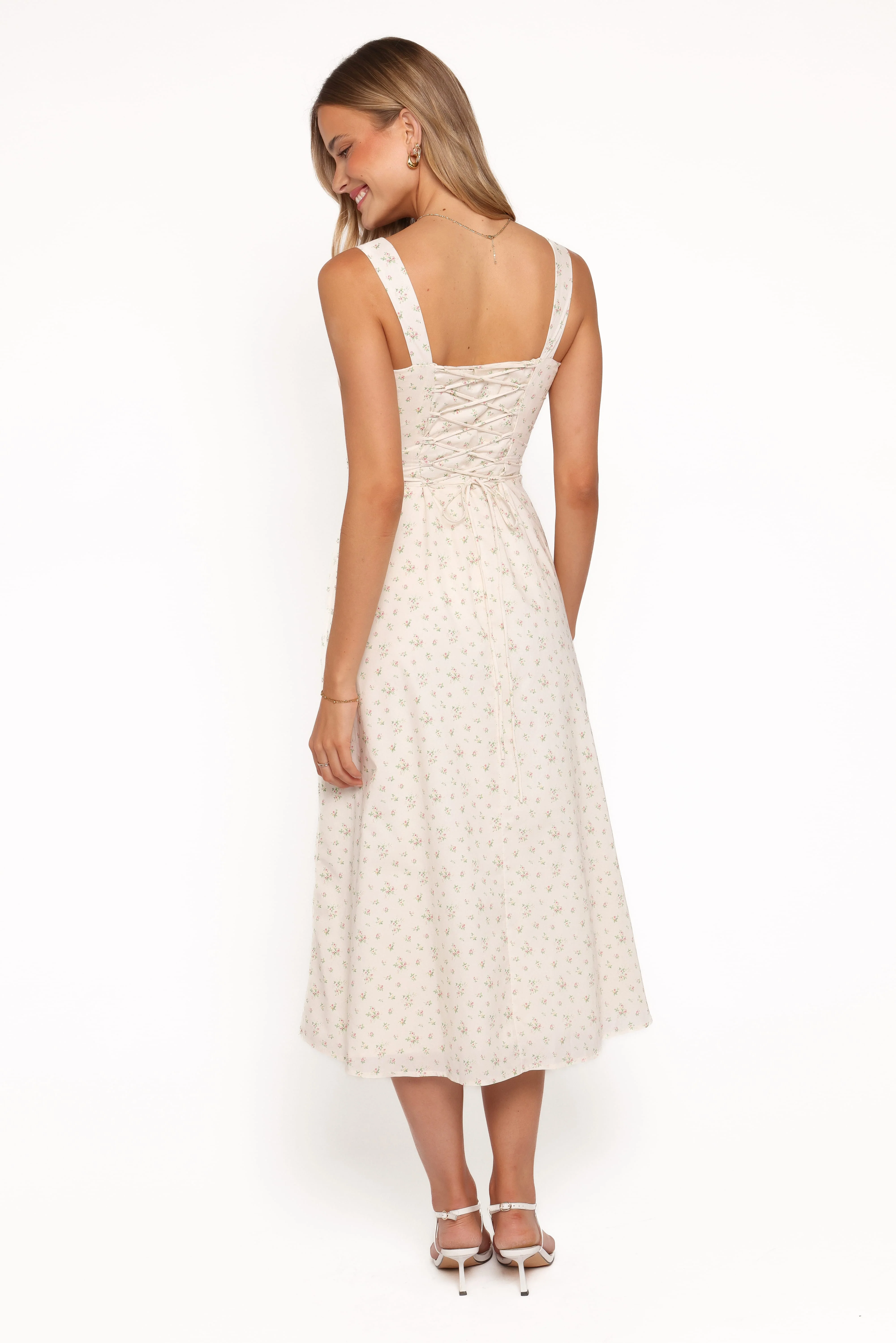 Clarissa Midi Dress - White Betty