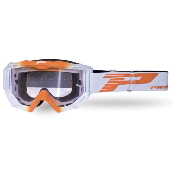 Masque cross Progrip VENOM LIGHT SENSITIVE 3200 - BLANC ORANGE 2022 - Blanc / OrangeRef : PRG0220 / 3200LSBLO