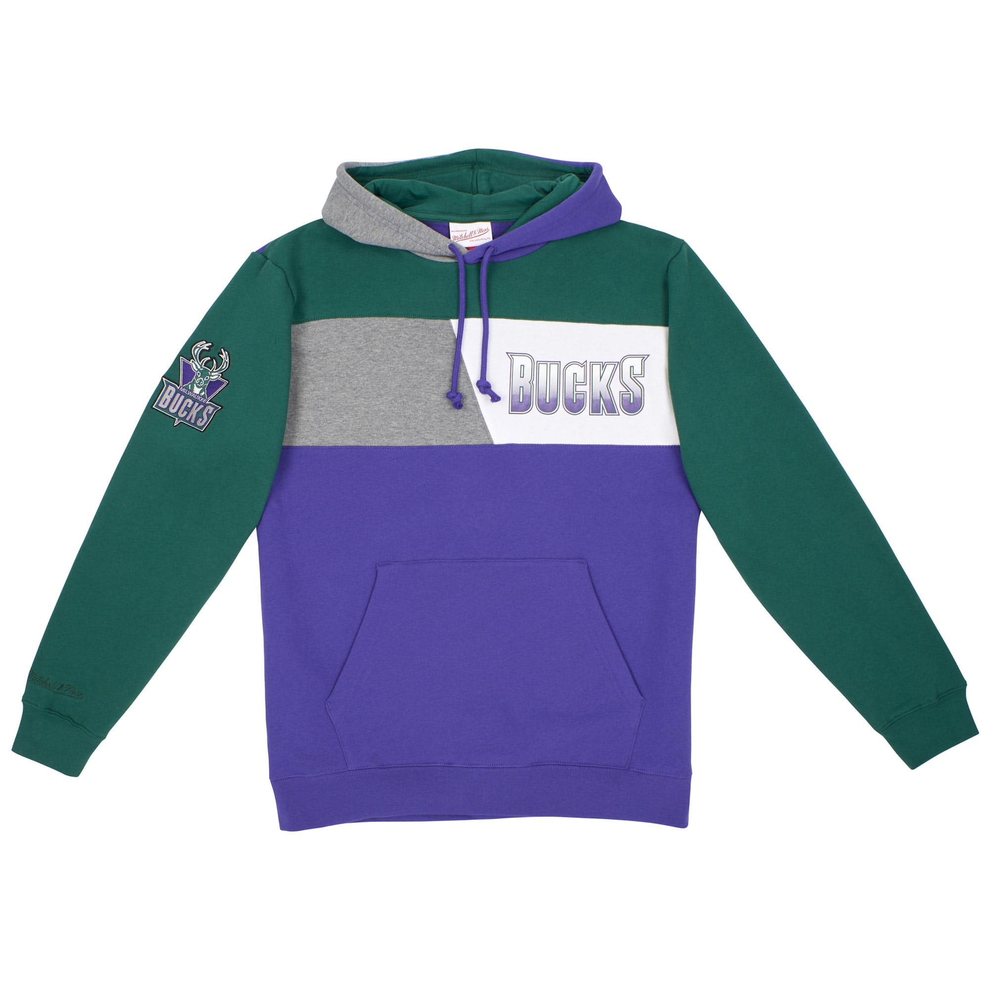 Milwaukee Bucks Mitchell & Ness Color Blocked NBA Fleece Hoodie