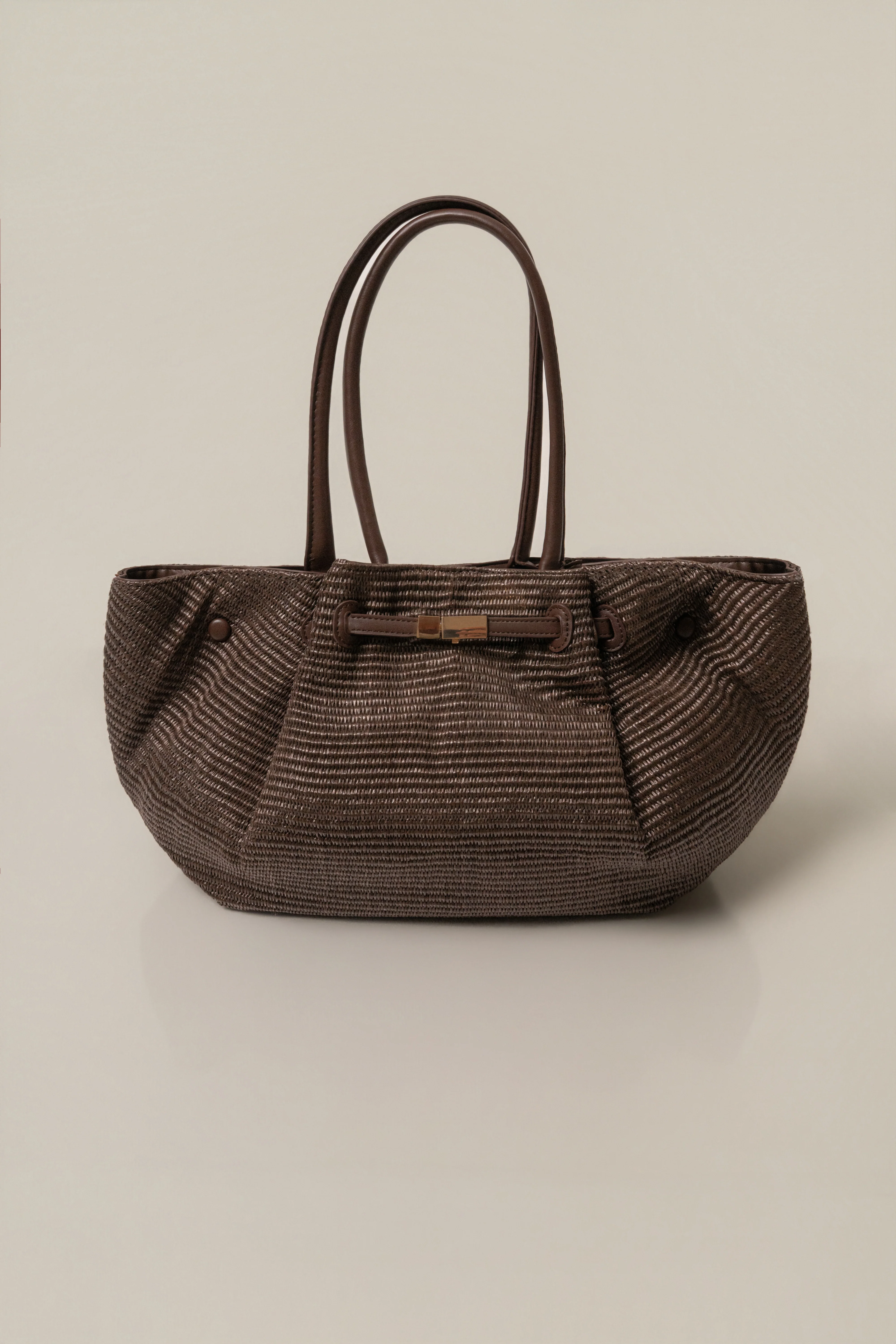 Chocolate Lana Woven Handbag