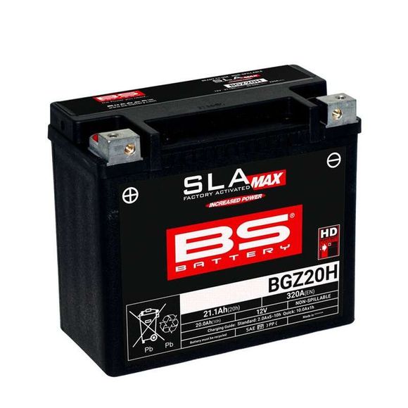 Battery BS Battery SLA MAX BGZ20H (FA) firm Type Acid Maintenance free/ready to useRef: BSB0011 / 1125739