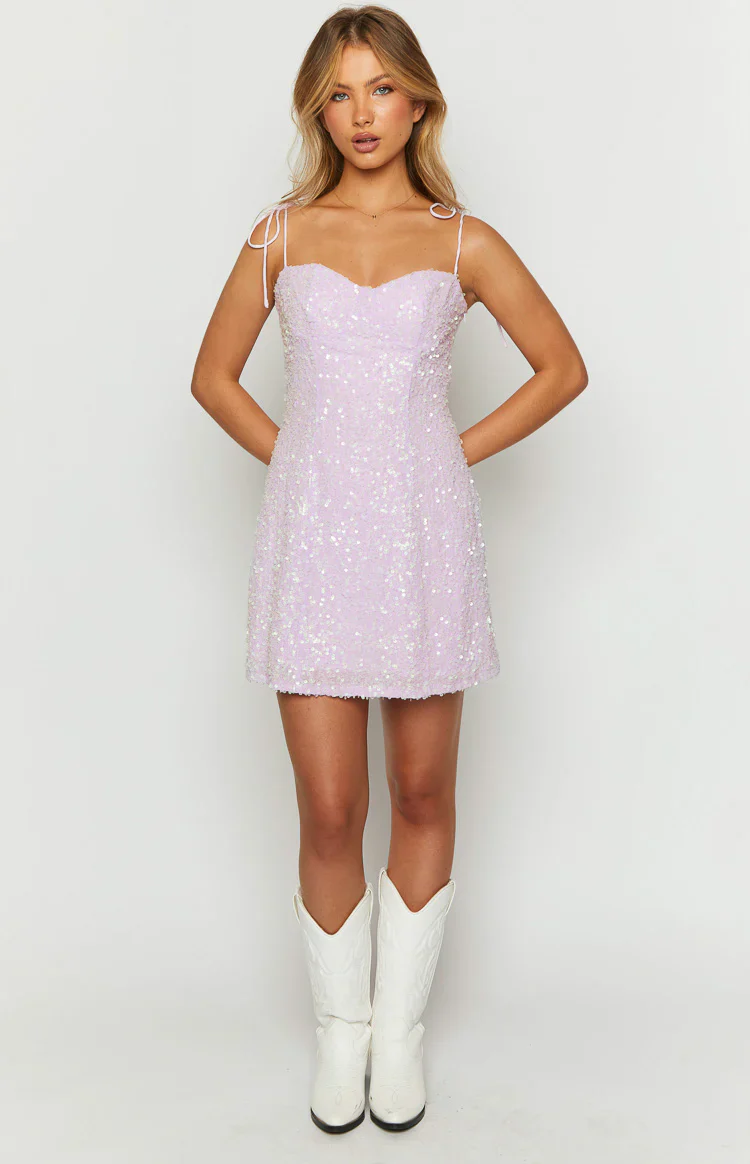 Penny Lane Purple Sequin Mini Dress