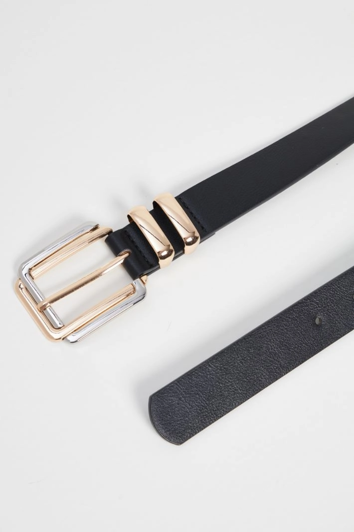 Belt with metal loops - BLACK