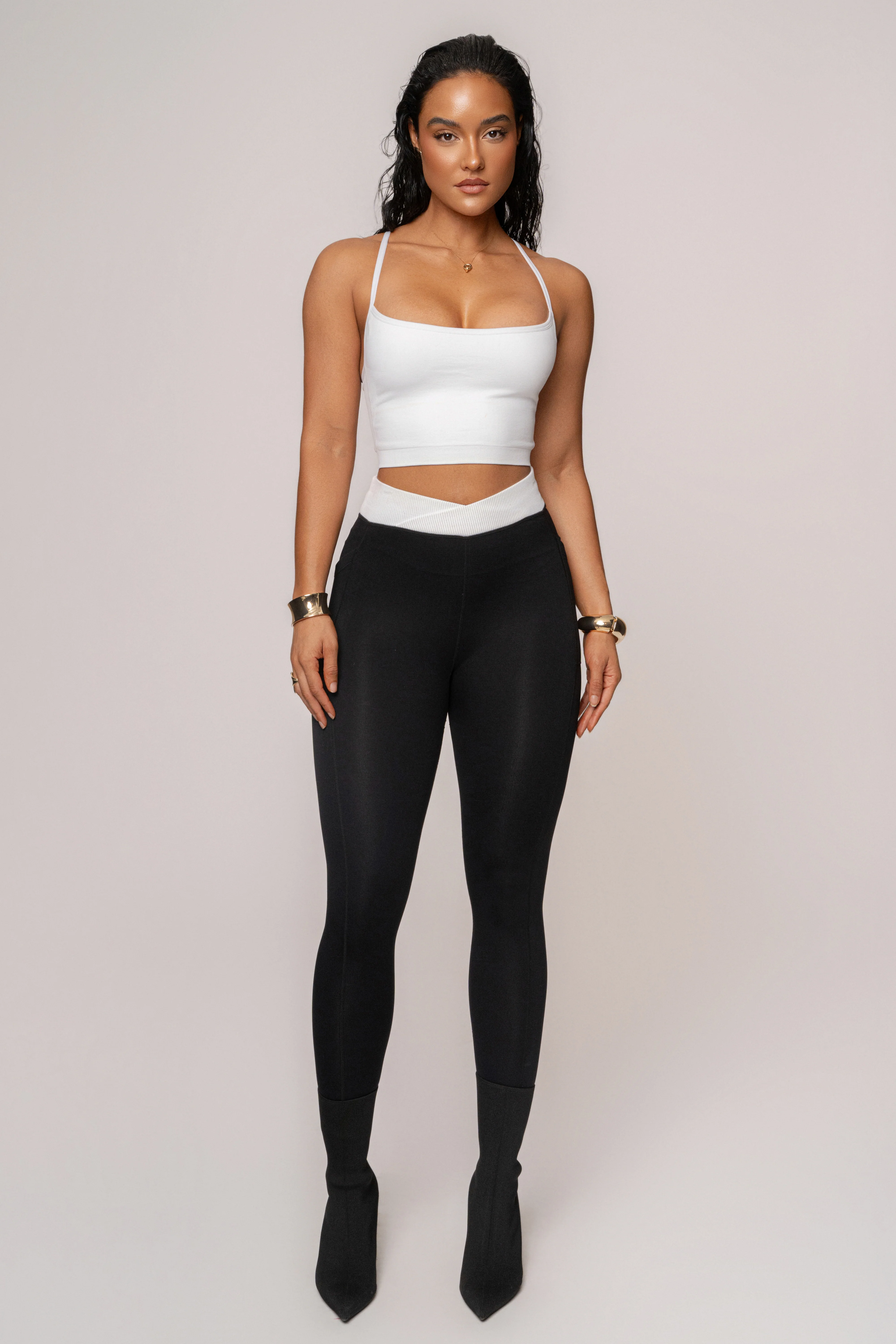 White Active Crop Top