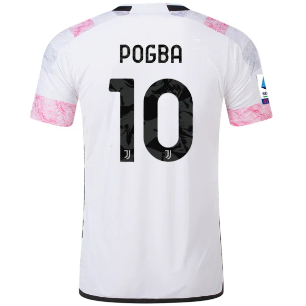 Juventus Authentic Paul Pogba Away Jersey w/ Serie A Patch 23/24 (White)