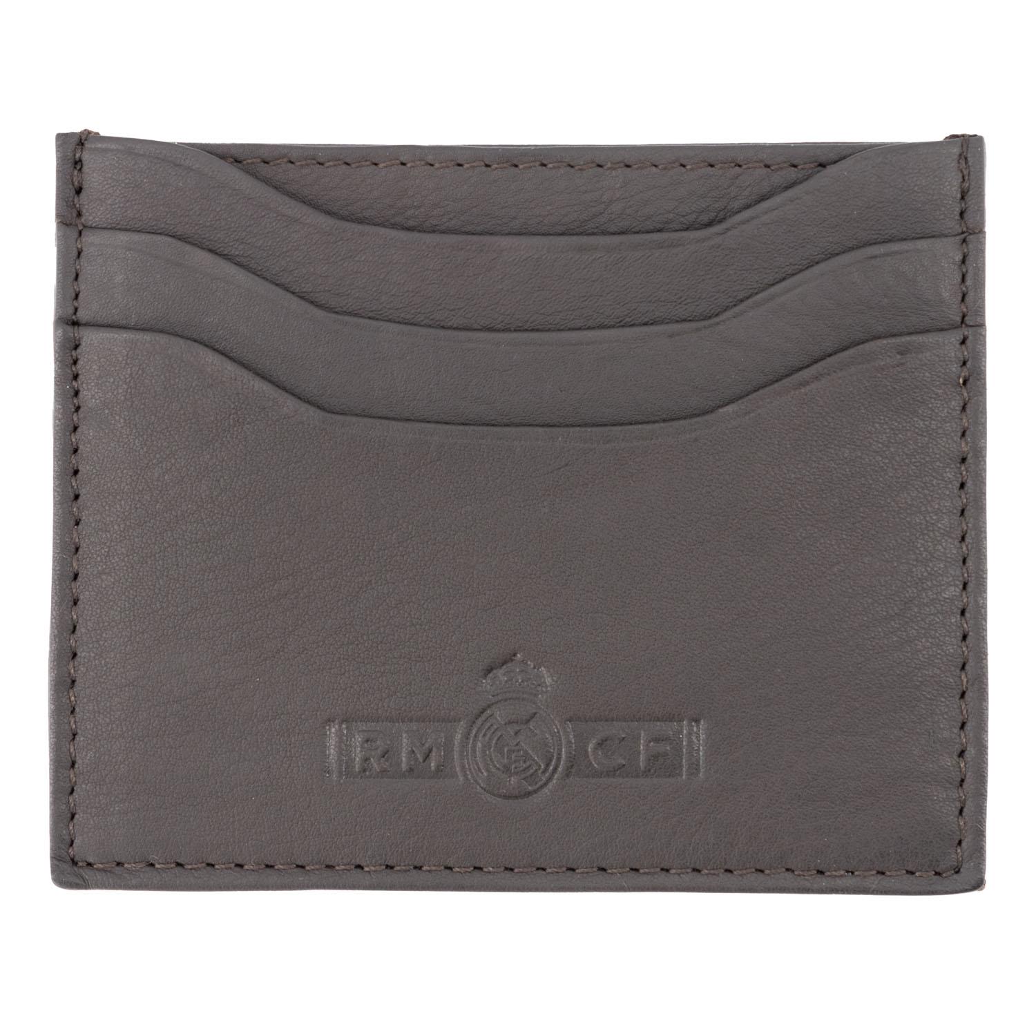 Dark Brown Leather Card Holder Real Madrid