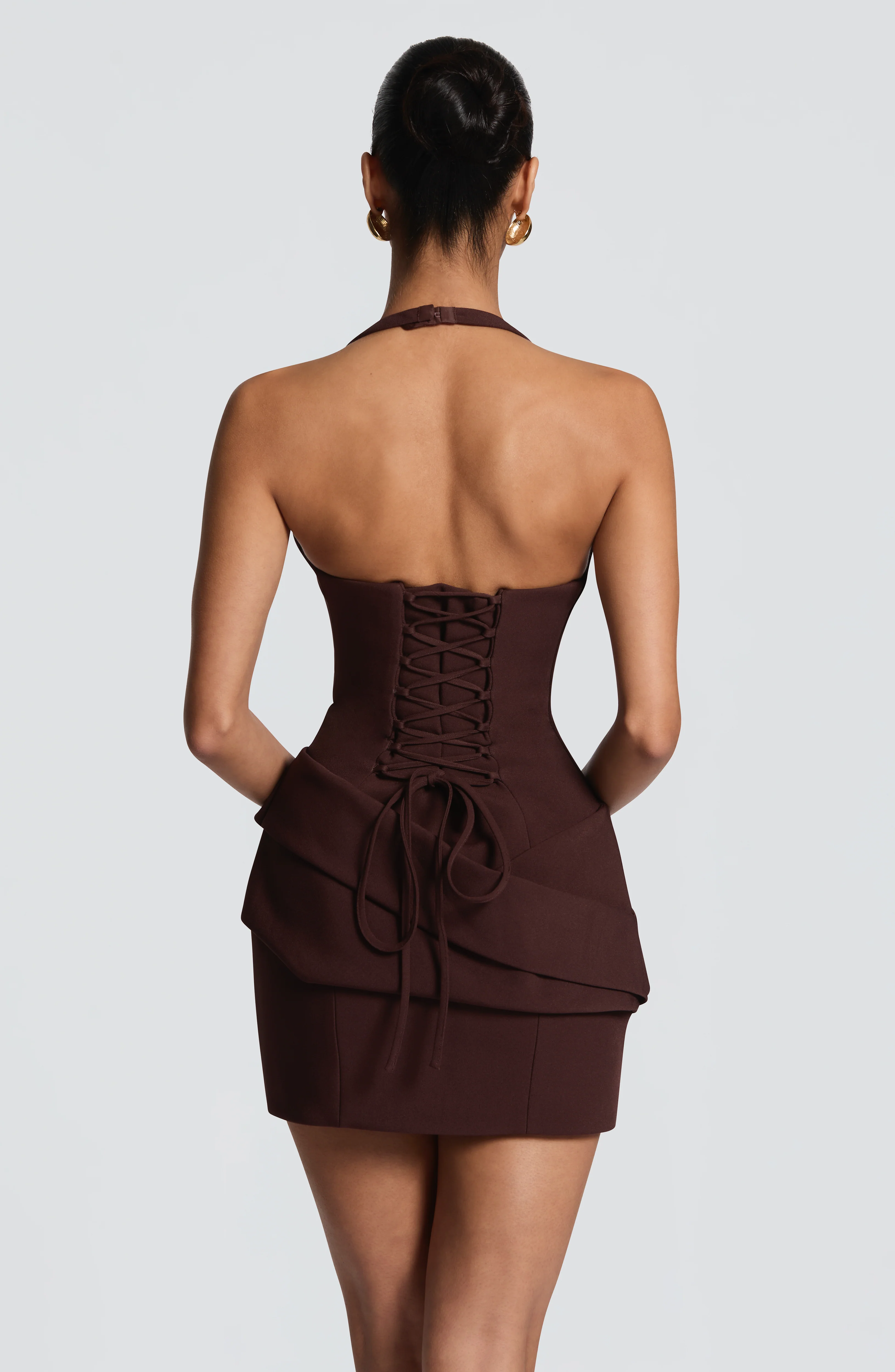Adaline Mini Dress - Plum Brown
