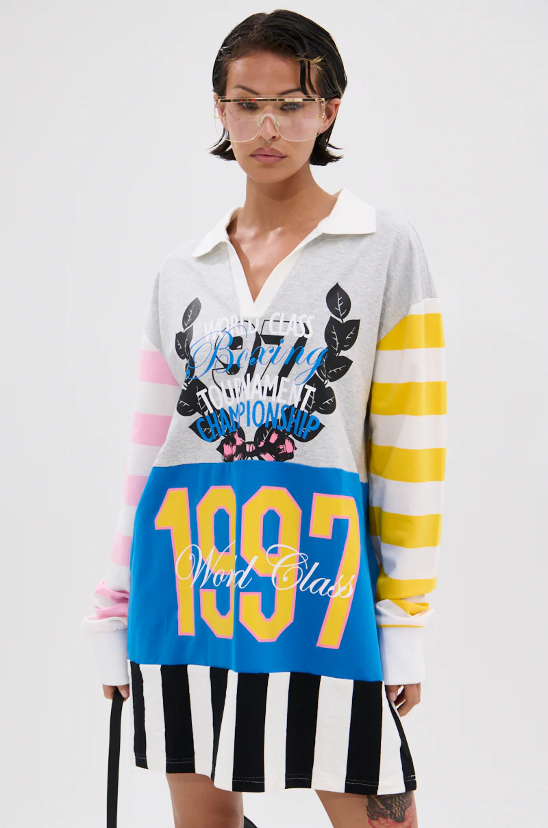 Here For The Drinks Printed Tshirt Dress