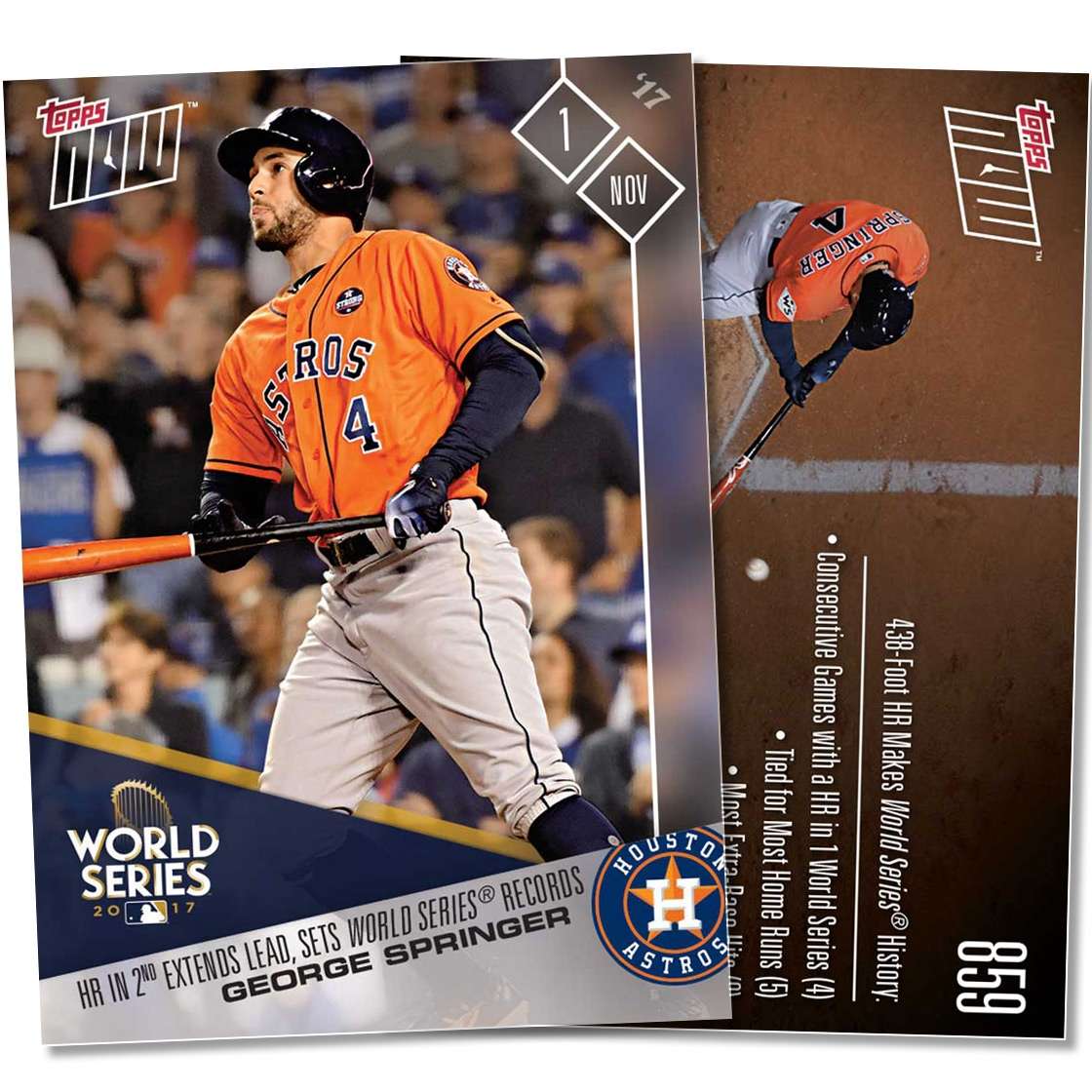 George Springer - 11/01/2017 TOPPS NOW® CARD 859 - Print Run: 2169
