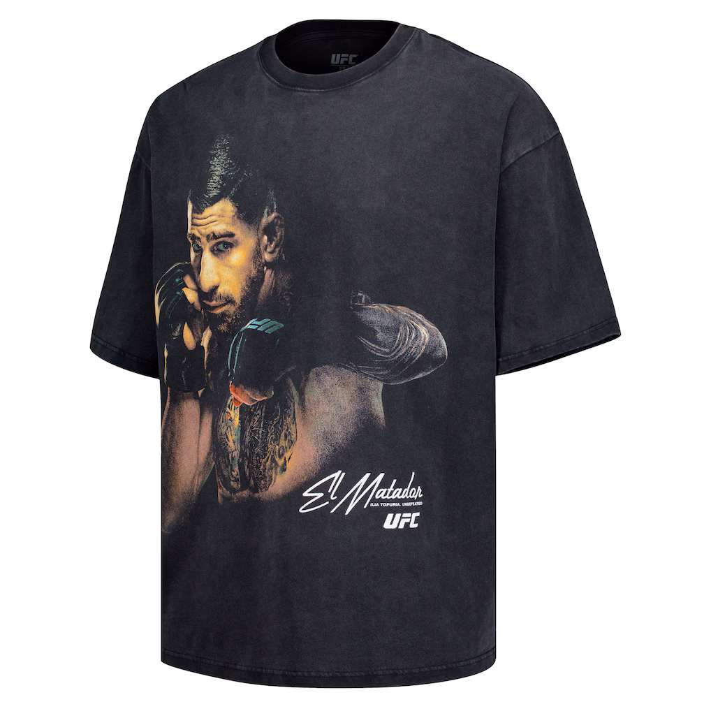 Men's Black Ilia Topuria Front And Center T-Shirt