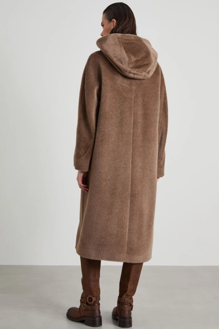 Alpaca and wool coat - BROWN