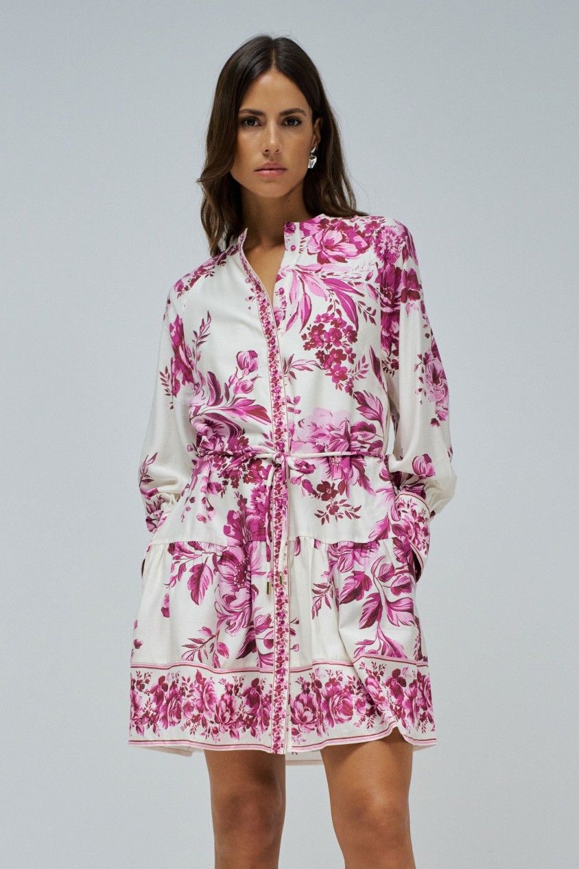 SHIRT DRESS WITH FLORAL PATTERN