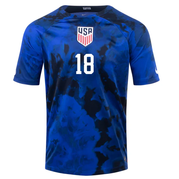 United States Ricardo Pepi Away Jersey 22/23 (Bright Blue/White)