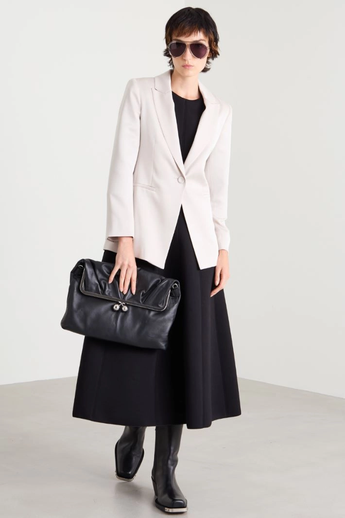 Blazer in shiny envers satin - WHITE